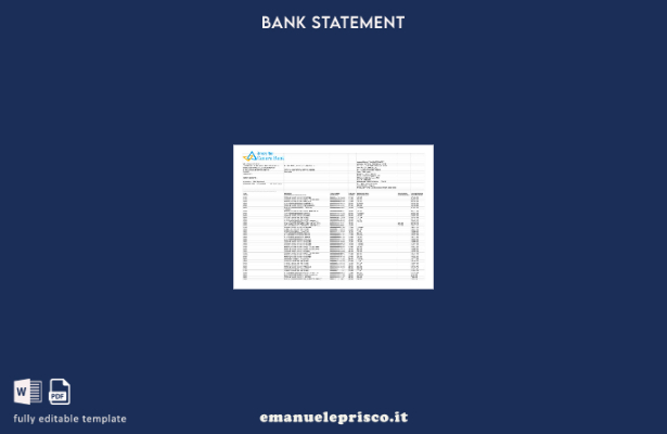 modello di pagine di parole dell'estratto conto bancario India Canara in stile 1